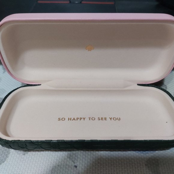 Kate Spade Glasses Or Sunglasses Case So Happy To See You Matching Dust Cloth - Picture 3 of 5